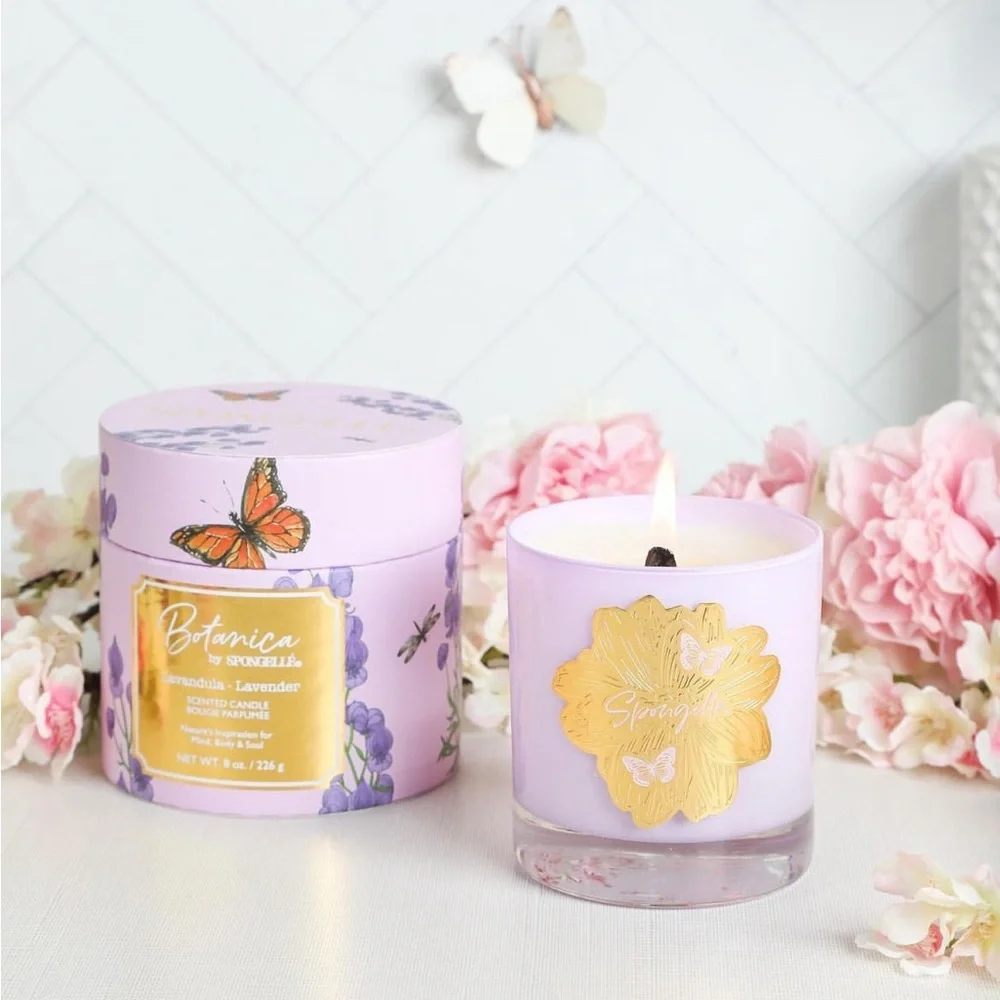 2/$30 Sale Spongelle New Botanica Collection Candle - Lavender 50hrs burn